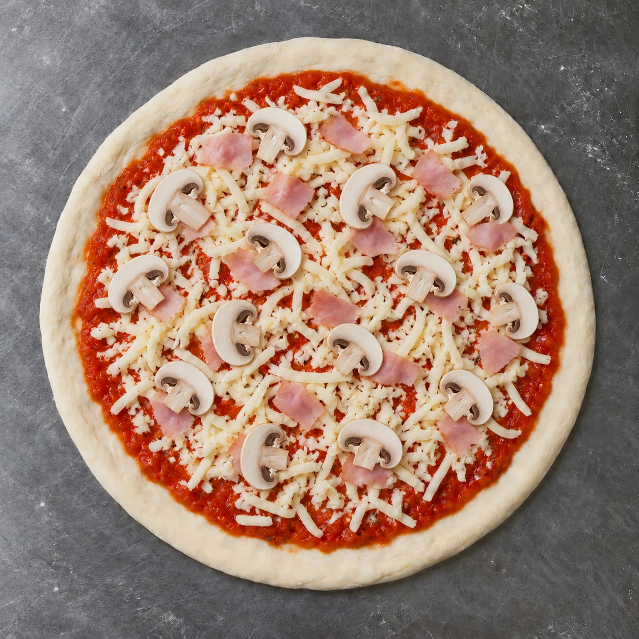 Demo pizza illustrating guided assembly